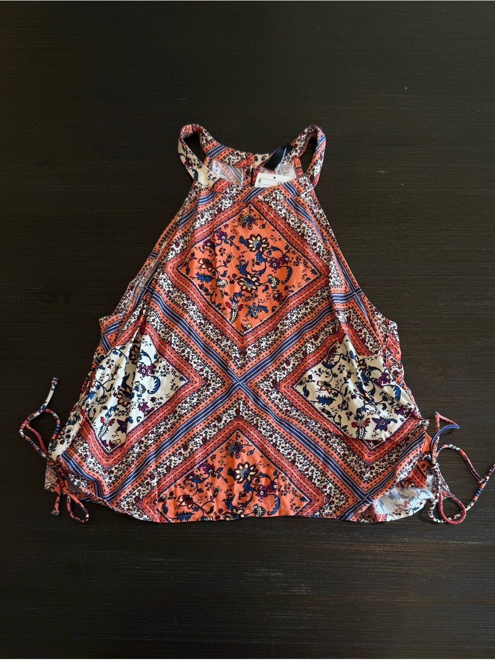 NWT 2016 H&M Orange Floral Boho Cropped Top